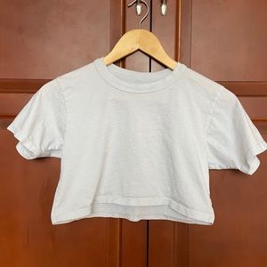 Light blue cropped top